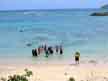 The beaches on the windward end of the island were much cleaner, clearer, and less crowded.  Here's a group of people getting ready to start snorkeling.