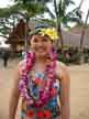 Soo looks like a native.  hehe.  I made her the crown-looking thing on her head by braiding three long leaves together and inserting flowers on the left side to signal that she's MINE.  hehe.